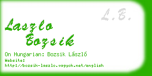 laszlo bozsik business card