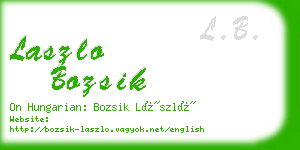 laszlo bozsik business card
